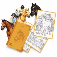 Kidywolf Kidydraw Pad 8 lovas mintafüzet borítója és kiterített sablonjai