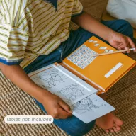 Kidywolf Kidydraw Pad 8 lovas mintafüzet borítója és kiterített sablonjai