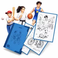 Kidywolf Kidydraw Pad 8 sport mintafüzet borítója és kiterített sablonlapok