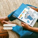 Kidywolf Kidydraw Pad 8 mintafüzet kék borítóval és sport témájú rajzsablonokkal
