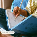 Kidywolf Kidydraw Pad 8 mintafüzet kék borítóval és sport témájú rajzsablonokkal