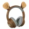 Kidywolf Kidyears Maci barna bluetooth gyerek fejhallgató mágneses plüss fülekkel fehér háttér előtt