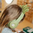 Kidywolf Kidyears Dinosaurs zöld bluetooth gyerek fejhallgató mágneses dinó taréjjal