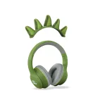 Kidywolf Kidyears Dinosaurs zöld bluetooth gyerek fejhallgató mágneses dinó taréjjal