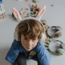 Kidywolf Kidyears Rabbit fehér vezeték nélküli gyerek fejhallgató mágneses plüss nyuszifülekkel