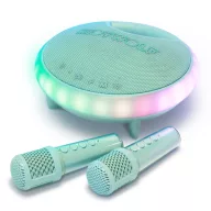 Kidywolf Kidykaraoke zöld karaoke hangszóró LED fénnyel és 2 vezeték nélküli mikrofonnal