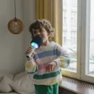 Kidywolf Kidymic zöld színű beépített hangszórós gyerek karaoke mikrofon szivacsfejjel és LED világítással
