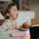 Kidywolf Kidymic rozsaszin gyerek karaoke mikrofon fekete szivaccsal es vilagito fennyel