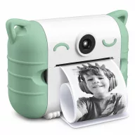 Kidywolf Kidyprint Green zöld instant gyerek fényképezőgép kinyomtatott fekete-fehér fotóval