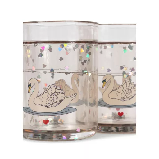 Konges Slojd glitteres pohár 2db - Hattyúk
