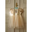Konges Sløjd Starla puff sleeve dress arany flitteres kislány ruha cseresznye mintával