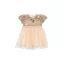 Konges Sløjd Starla puff sleeve dress arany flitteres kislány ruha tüllszoknyával