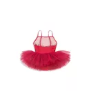 Konges Sløjd Marina Dress Rose Red balerinaruha hímzett mintával és tüllszoknyával