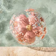 Little Dutch felfújható 3D strandlabda - Pink Flowers