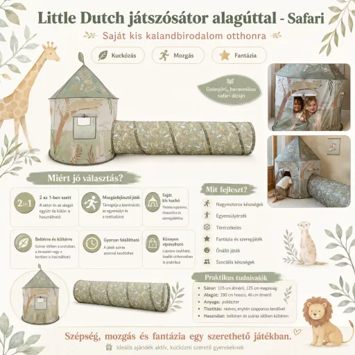 Little Dutch játszósátor alagúttal - Safari