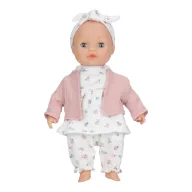Little Dutch Philou baba 26 cm méretben virágos pamut ruhában és rózsaszín kardigánban