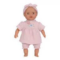 Little Dutch Yara baba 26 cm-es műanyag játékbaba rózsaszín hímzett pamut ruhában