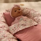 Little Dutch virágmintás játékbaba mózeskosár párnával és takaróval