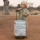Little Dutch Safari Friends gurulós gyerek bőrönd állatos mintával és oroszlános névtáblával