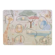 Little Dutch Safari Friends hangos fa puzzle 7 db gombos állatos figurával