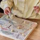 Little Dutch Safari Friends hangos fa puzzle tábla 7 darab gombos figurával