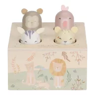 Little Dutch Safari Friends fa pop-up játék négy felugró állatfigurával