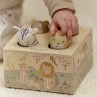 Little Dutch Safari Friends fa pop-up játék négy felugró állatfigurával