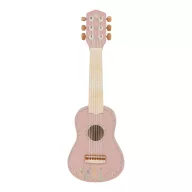 Little Dutch Safari Friends fa játék gitár pink színben szemből