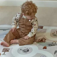 Little Dutch autós szőnyeg 100x140 cm Safari Friends mintával felülről