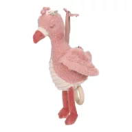 Little Dutch Safari Friends rózsaszín plüss zenélő flamingó fa gyűrűvel
