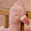 Little Dutch Safari Friends rózsaszín plüss zenélő flamingó fa gyűrűvel