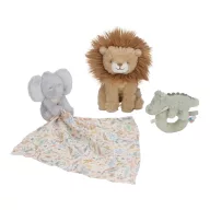 Little Dutch Safari Friends 3 részes plüss ajándékszett oroszlánnal és elefánttal