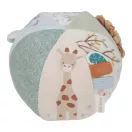 Little Dutch Safari Friends plüss labda hímzett zsiráf mintával és színes textil címkékkel