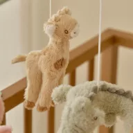 Little Dutch Safari Friends zenélő körforgó menta színű vázzal és szafari állatfigurákkal