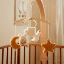 Little Dutch zenélő körforgó natúr fa vázzal - Newborn Naturals