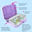 Yumbox Original bento doboz felépítése a kivehető tritan tálcával és a szilikon fedéltömítéssel