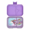 Yumbox Panino 4 rekeszes Lavande Unicorn uzsonnás doboz nyitott állapotban unikornisos mintával