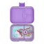 Yumbox Panino 4 rekeszes Lavande Unicorn uzsonnás doboz nyitott állapotban unikornisos mintával