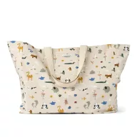 Liewood maxi totebag bevásárlótáska Around the world mintával, 100% organikus pamutból