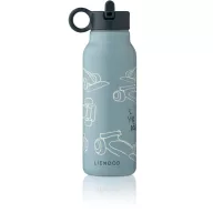 Liewood Falk hőtartó kulacs 350 ml Race cars mintával, rozsdamentes acél testtel és szívószálas fedéllel