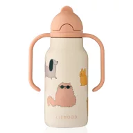   Liewood Kimmie szívószálas itatókulacs 250 ml - Cats and Dogs