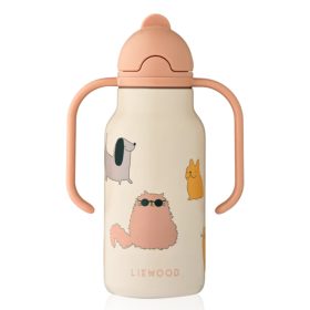   Liewood Kimmie szívószálas itatókulacs 250 ml - Cats and Dogs