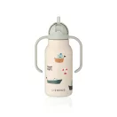 Liewood Kimmie szívószálas gyerek kulacs 250 ml Sailing mintával