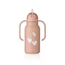 Liewood Kimmie szívószálas rozsdamentes acél gyerek kulacs 250 ml Sweethearts mintával