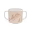 Petit Monkey melamine nyuszis pohár két fehér fogantyúval és ugráló nyuszi mintával