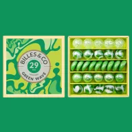 Billes & Co üveggolyó szett - small box - Green Wave