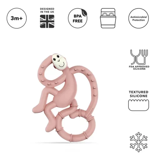 Matchstick Monkey mini táncoló Rágómaki - Púderrózsaszín