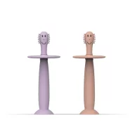   Matchstick Monkey tanuló baba fogkefe - Púderrózsaszín és pasztell lila