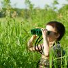 Djeco Kétcsövű zöld gyerektávcső - Special 40 Green Binocular with Case