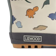 Liewood Mason Thermo bélelt gyerek gumicsizma dinoszaurusz mintával és zöld felhúzó pánttal